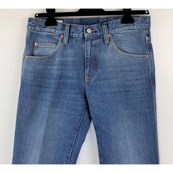 NWT Gucci High-Waisted Bootcut Jeans In Blue Size 32 - Picture 4 of 14